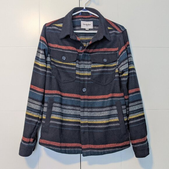 Goodfellow & Co. Polyester/Wool Blend Striped Coat - Picture 1 of 11